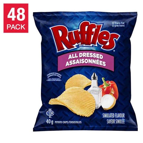 Ruffles All Dressed Potato Chips 22135 48x40g Chefs Depot