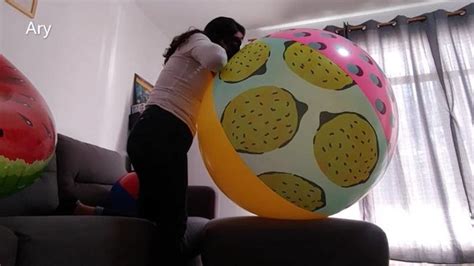 Blow To Pop Beachball By Ary Julielooner In This Sexy Video Of Ary She Take A 48 Inches Bestway