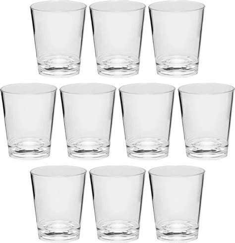Discount Promos Translucent Plastic Shot Glasses 1 5 Oz Set Of 10 Bulk Pack