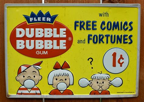 Fleer Dubble Bubble Gum Tin Metal Sign Candy Vintage Styled