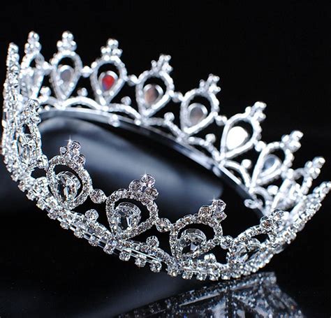 Luxurious Queen Princess Crowns Tiaras Austrian Rhinestones Clear