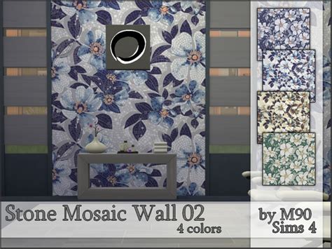 The Sims Resource M90 Stone Mosaic Wall 02