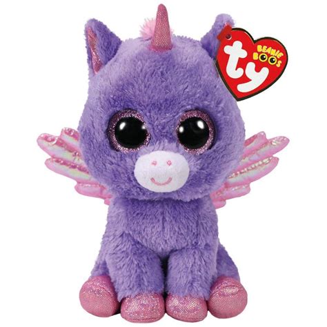 Ty Beanie Boos Athena Purple Unicorn With Wings Exclusive Glitter Eyes Small 6 Plush