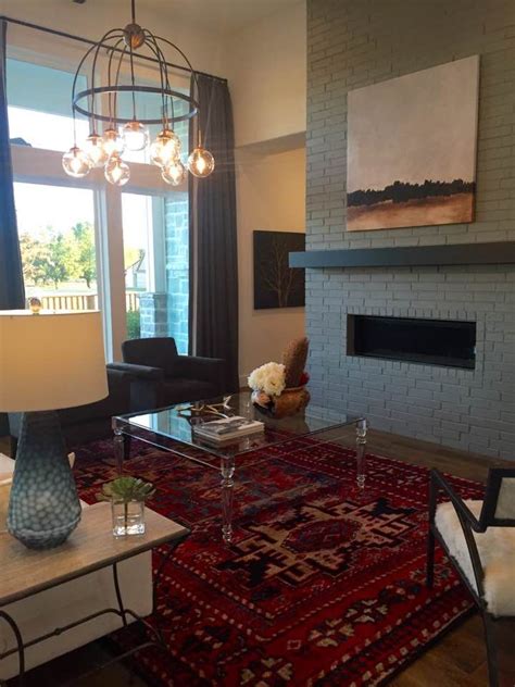 With so many different type brick on the market ,there are many different brick patterns to choose from. grey painted brick fireplace, modern interior | Grey ...