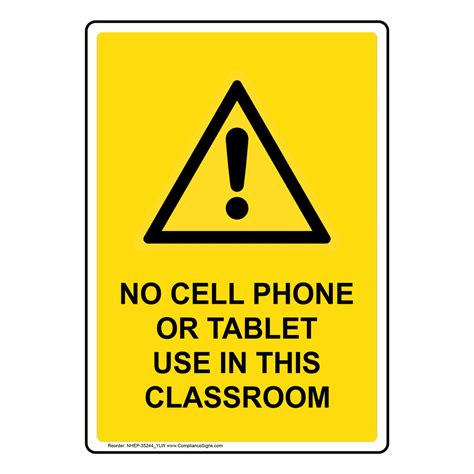 No Cell Phones During Work Hours Sign With Symbol Nhe 35248