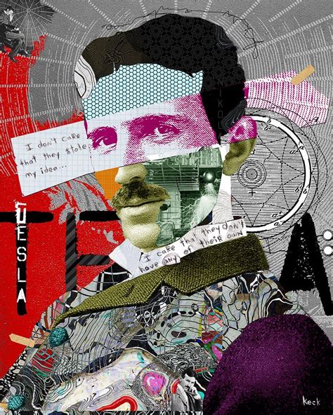 Nikola Tesla Original Collage Art Collage Art Projects Paper