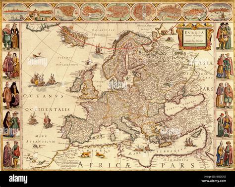 Old Map Of Europe Stock Photo Alamy