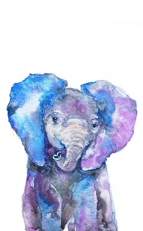 Elephant Watercolor Painting Safari Nursery Decor Baby Etsy In 2020