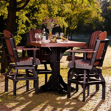 Tides Amish Patio Table Set With Swivel Chairs Poly Cabinfield
