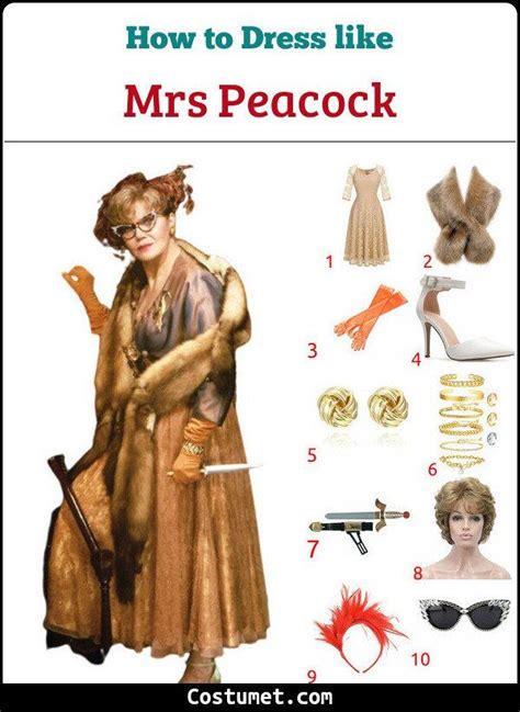mrs peacock clue costume for cosplay and halloween 2023 clue costume clue party clue