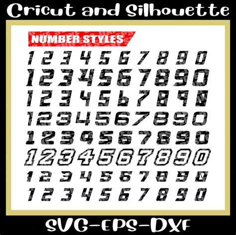 Motocross Number Font Style Svg Files Racing Plate Etsy