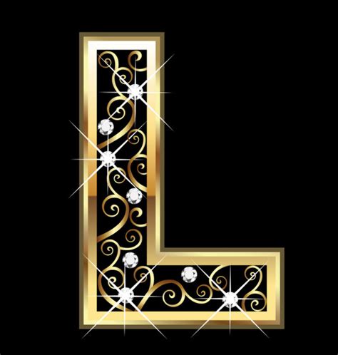 L Gold Letter With Swirly Ornaments — Stock Vector © Glopphy 15051783