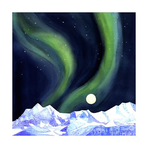 Northern Lights In Alaska Painting By Sandra Winfree Fine Art America