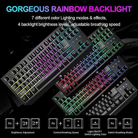 Npet K80 Mechanical Gaming Keyboard Rgb Backlit Keyboard With Red