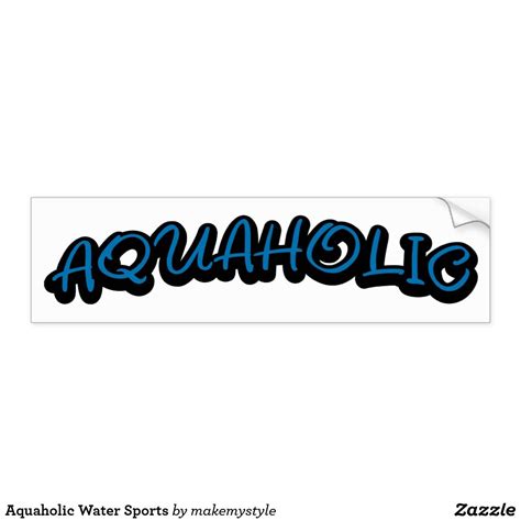 Aquaholic Water Sports Bumper Sticker Aquaholic Watersports