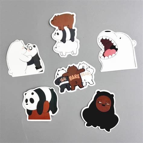 Discount Td Zw 6 Pcslot American Anime We Bare Bears Sticker Decal