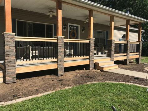 Faux Stone Pillars Stacked Stone Colors Genstone Front Porch