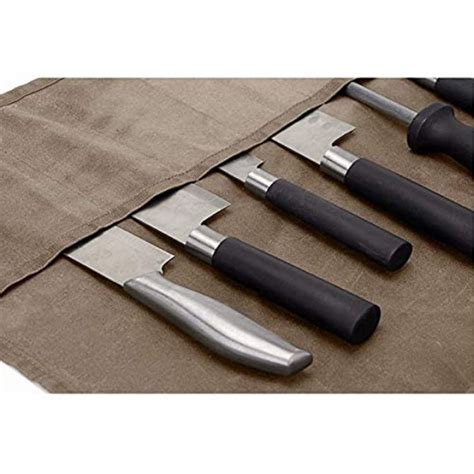 Fushida Chefs Knife Roll Bagdurable Waxed Canvas Knife Carrier Stores