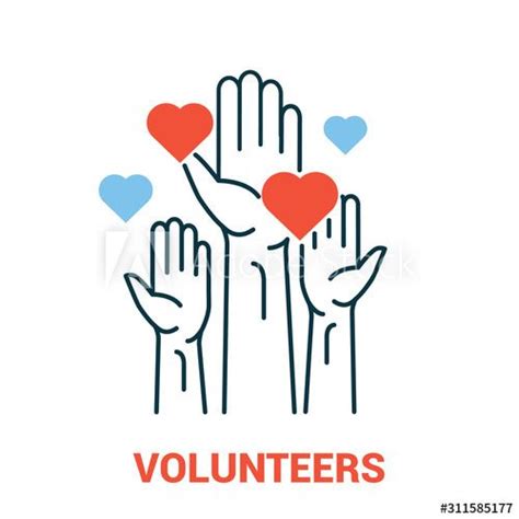 Stock Image Volunteer Vector Icon Heart Care Team Charity Volunteer