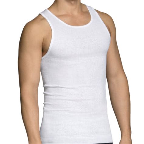 3 Pc Men 100 Cotton A Shirt Tank Top Ribbed Undershirt Wife Beater Black White Ebay