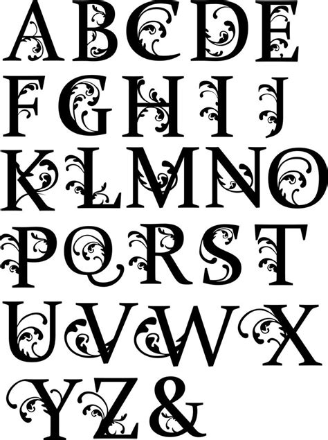 Large Letters Flourish Font Lettering Alphabet Lettering Tattoo