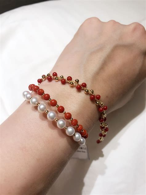 Coral And Pearl Wedding Jewelry Beaded Bracelets Jewelry