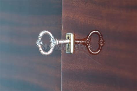 Old Fashioned Key In Keyhole Stock Image Image Of Wooden Slit 53038709