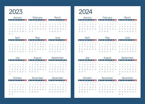 Premium Vector Calendar 2023 2024 And 2025 Week Starts On Monday