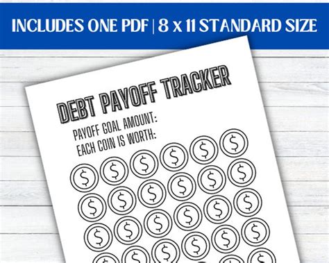Debt Payoff Tracker Printable Debt Payoff Challenge Debt Payoff Goal