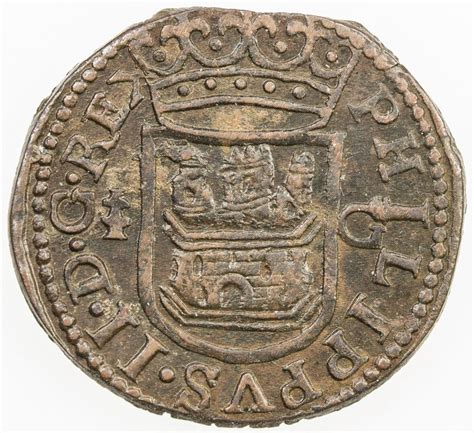 Spain Felipe Ii 1556 1598 Ae Cuartillo Nd Au