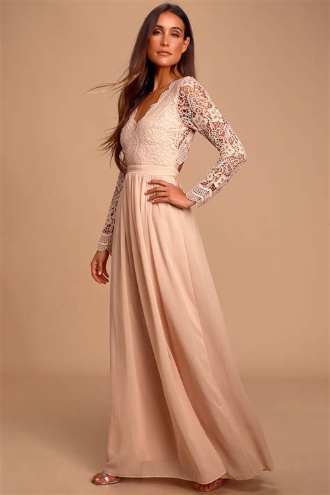 Blush Pink Modest Lace Dress Maxi Your Best Collection