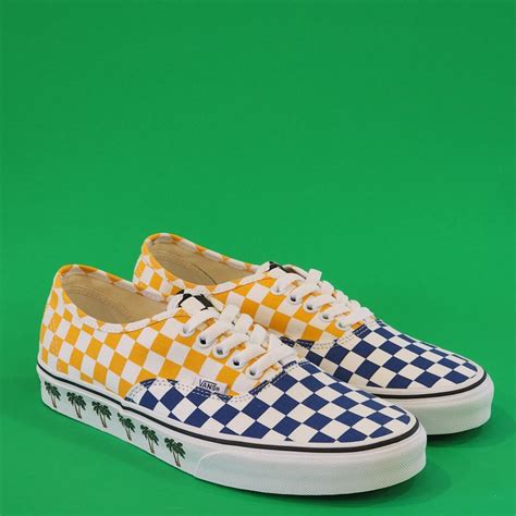 Vans Sidewall Authentic Palm Tree Checkerboard Depop