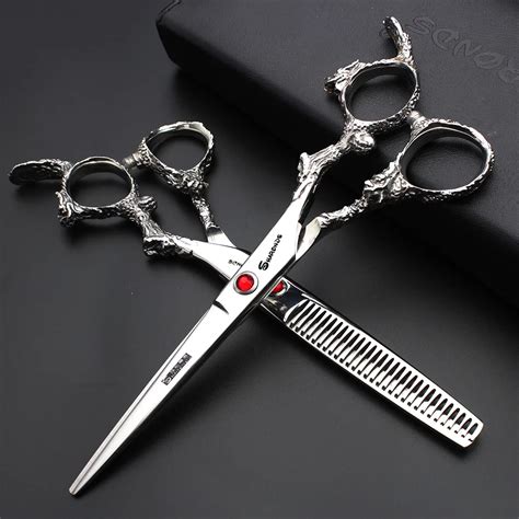 Sharonds 6 Inch Hairdressing Scissors Suit Personality Red Stone