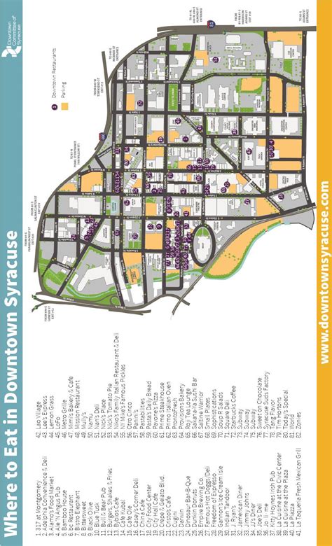 Downtown Restaurant Map By Downtown Syracuse Issuu