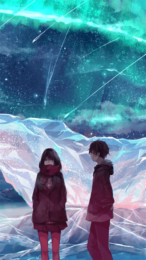 Anime Couple Winter Wallpapers Wallpaper Cave