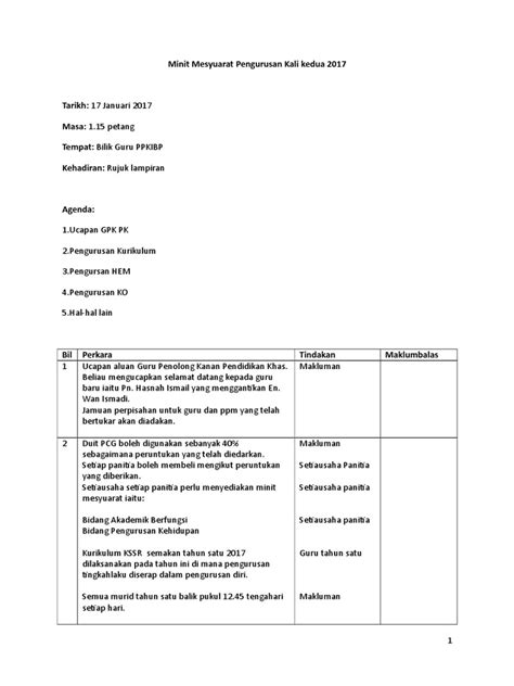 Diharapkan pada percutian akan datang, pemilihan lokasi harus menitikberatkan kesesuaian serta menarik dan menyeronokan. Minit mesyuarat Pengurusan kali kedua Tahun 2017.doc