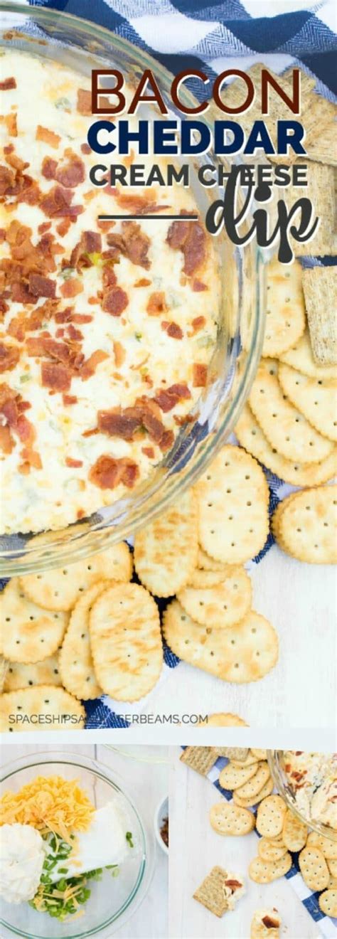 Bacon Cheddar Cream Cheese Dip Via Spaceshipslb Bacon Cheddar Cream