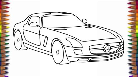 After this tutorial, i will be calling it a night because i have to get some beauty sleep for another big day tomorrow. How to draw Mercedes Benz SLS AMG step by step - YouTube