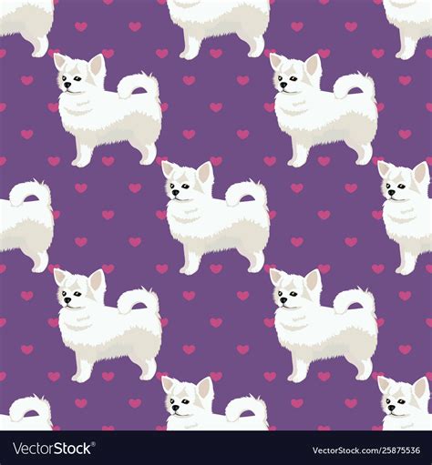 Chihuahua Dog White Seamless Pattern Royalty Free Vector