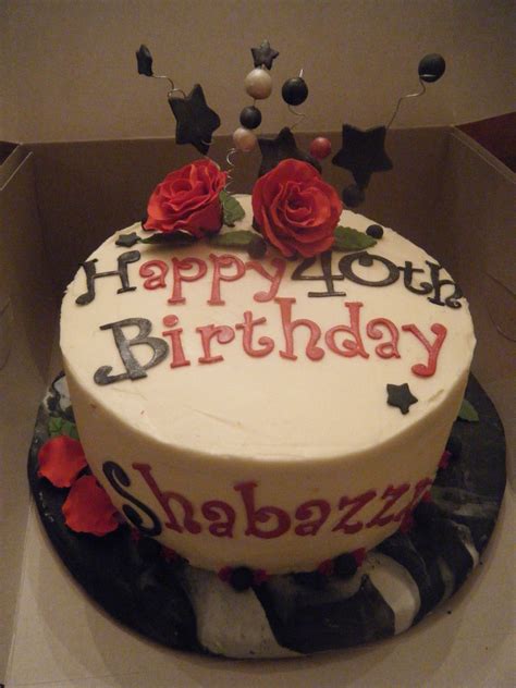 Cassy s cakes pink black and white 40th birthday. 40Th Birthday Cake - CakeCentral.com
