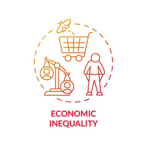 Economic Inequality Red Gradient Concept Icon Basic Need Income