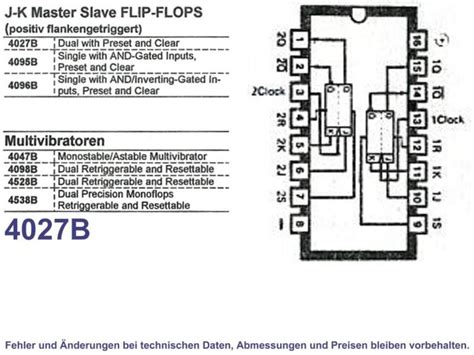 Dual J K Flip Flop PDIP 16 Typ 4027B Grieder Elektronik Bauteile AG