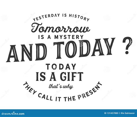 Yesterday Is History Today Is A T Tomorrow Is Mystery Poster Vector