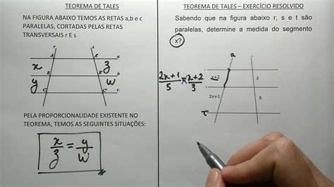 Teorema de Tales Exercício resolvido 2 YouTube