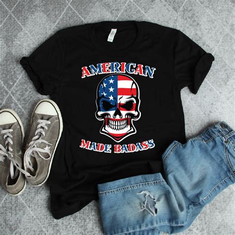 American Made Badass Skull T Shirt Badass American Badass Shirt American Badass Biker Shirt