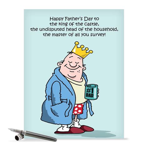 J0239 Jumbo Funny Fathers Day Greeting Card King Of The Castle