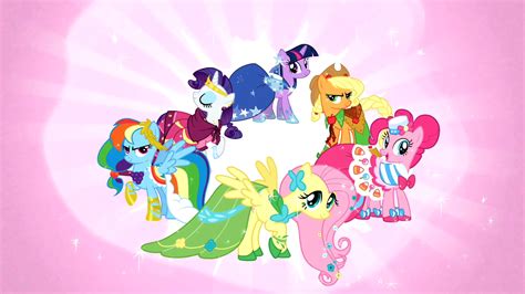 Image The Main Cast In Their Gala Dresses S01e26png My Little Pony