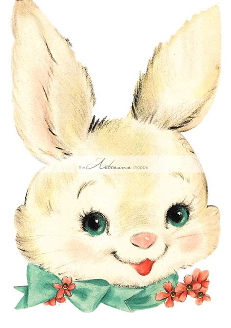 vintage sweet easter bunny digital download printable instant art paper crafts scrapbook altered
