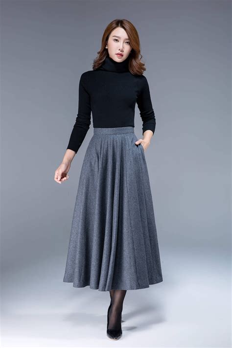 Vintage 1950s Wool Circle Skirt Maxi Skirt For Women 1950s Etsy