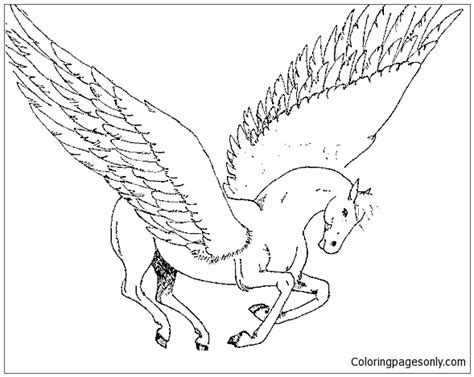 Unicorn Flying Coloring Pages - Cartoons Coloring Pages - Coloring